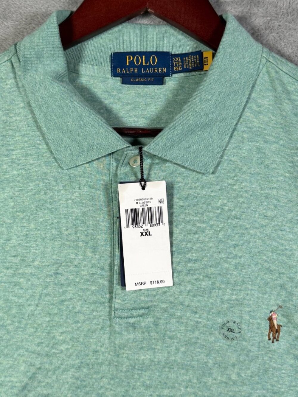 Polo Ralph Lauren Shirt Mens XXL Green Classic Fit Short Sleeve Soft $118